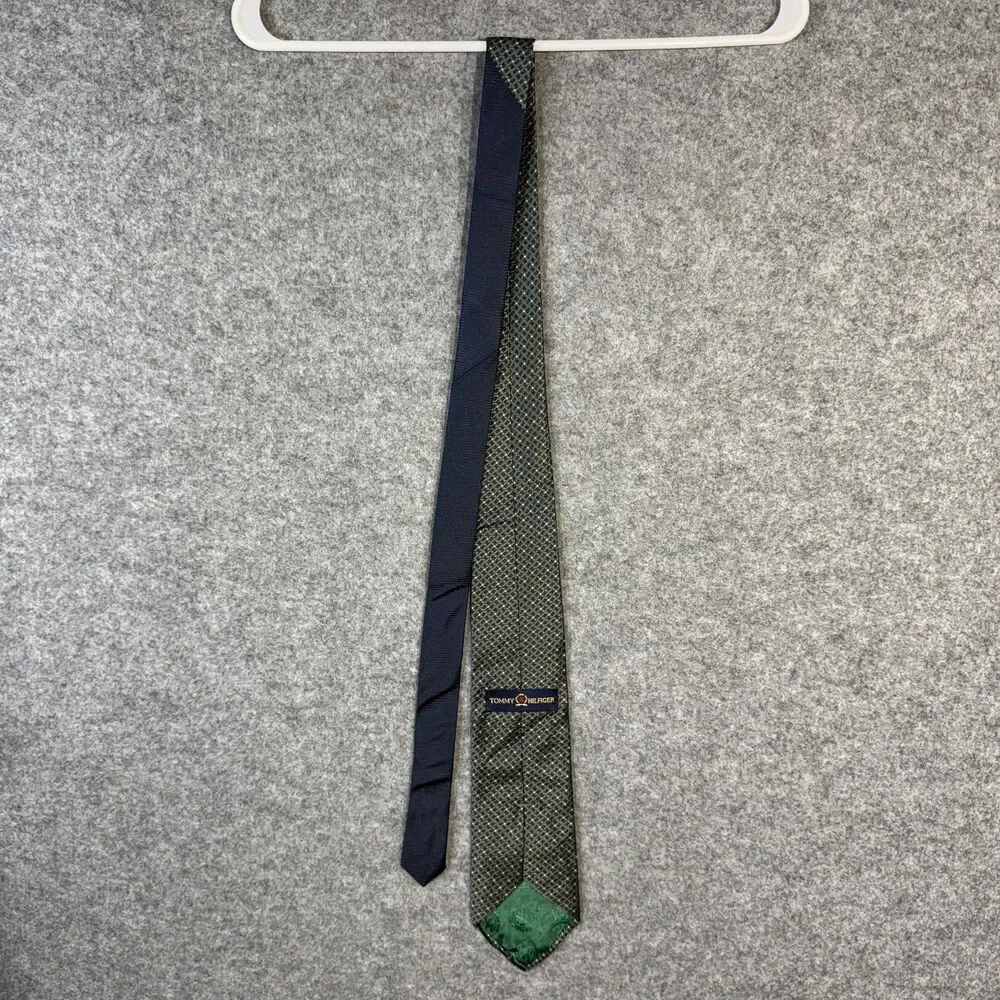 Tommy Hilfiger Mens‎ Dress Tie 100% Silk Green/Blue
